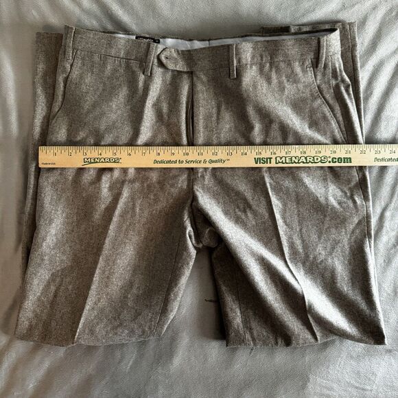 J McLaughlin Virgin Wool Beige Tan Pleated Dress Pants sz 38 EUC Mens - Picture 7 of 11